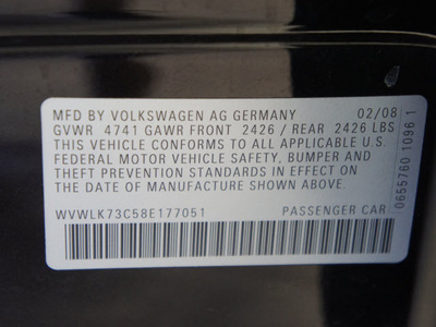 volkswagen passat 2008 black wagon komfort gasoline 4 cylinders front wheel drive automatic 76116