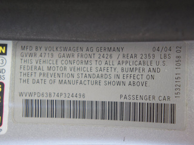 volkswagen passat 2004 silver sedan gls 1 8t gasoline 4 cylinders automatic 76116