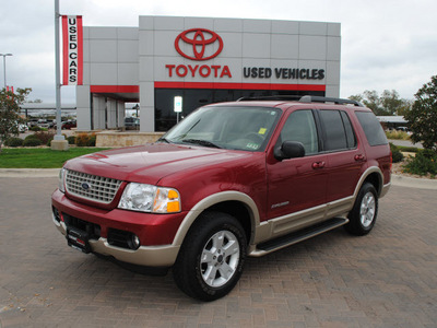 ford explorer 2005 red suv eddie bauer flex fuel 6 cylinders rear wheel drive automatic with overdrive 76087