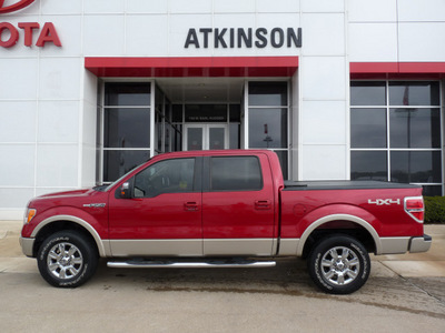 ford f 150 2009 dk  red lariat flex fuel 8 cylinders 4 wheel drive automatic 77802