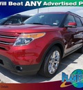 ford explorer 2013 red suv limited flex fuel 6 cylinders 2 wheel drive shiftable automatic 77338