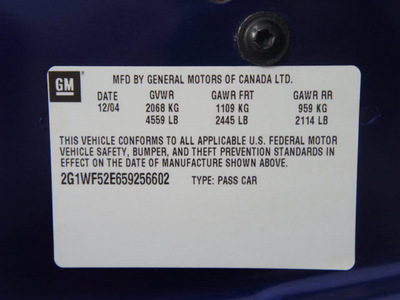 chevrolet impala 2005 blue sedan gasoline 6 cylinders front wheel drive automatic 76108