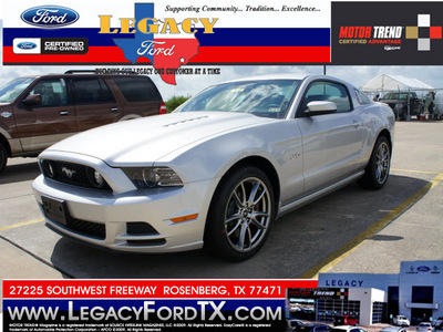 ford mustang 2013 silver coupe gt gasoline 8 cylinders rear wheel drive not specified 77471