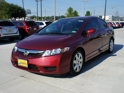 honda civic 2010 red sedan lx gasoline 4 cylinders front wheel drive automatic 75070