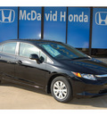 honda civic 2012 black sedan lx gasoline 4 cylinders front wheel drive automatic with overdrive 77034