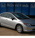 honda civic 2012 silver sedan lx gasoline 4 cylinders front wheel drive automatic with overdrive 77034
