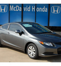 honda civic 2012 dk  gray coupe lx gasoline 4 cylinders front wheel drive automatic with overdrive 77034