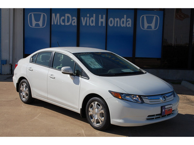 honda civic 2012 white sedan hybrid hybrid 4 cylinders front wheel drive automatic with overdrive 77034