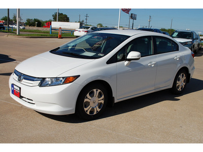 honda civic 2012 white sedan hybrid hybrid 4 cylinders front wheel drive automatic with overdrive 77034