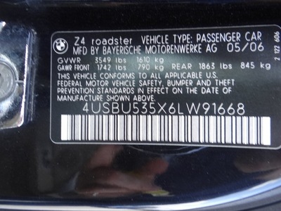 bmw z4 2006 black 3 0si gasoline 6 cylinders rear wheel drive not specified 77388