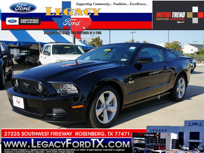ford mustang 2013 black coupe gt gasoline 8 cylinders rear wheel drive not specified 77471