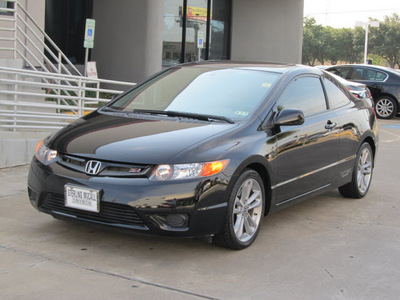 honda civic 2008 black coupe si gasoline 4 cylinders front wheel drive 6 speed manual 77074