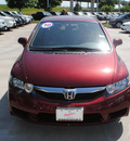 honda civic 2010 red sedan lx gasoline 4 cylinders front wheel drive automatic 75034