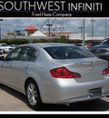 infiniti g37 sedan 2011 silver sedan journey gasoline 6 cylinders rear wheel drive shiftable automatic 77074