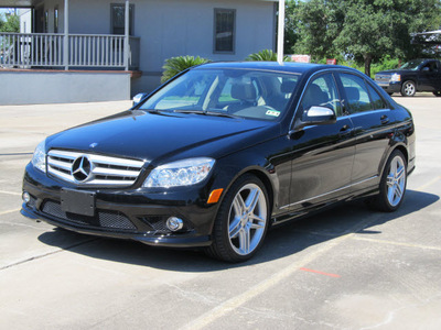 mercedes benz c class 2009 black sedan c300 luxury gasoline 6 cylinders rear wheel drive shiftable automatic 77074