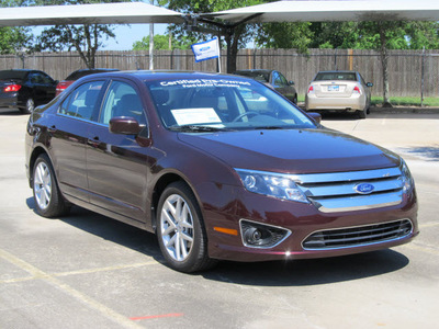 ford fusion 2011 maroon sedan sel gasoline 4 cylinders front wheel drive automatic with overdrive 77074