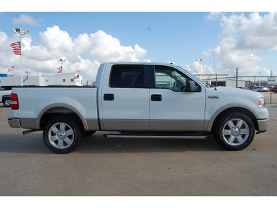 ford f 150 2008 white lariat flex fuel 8 cylinders 2 wheel drive automatic with overdrive 77034