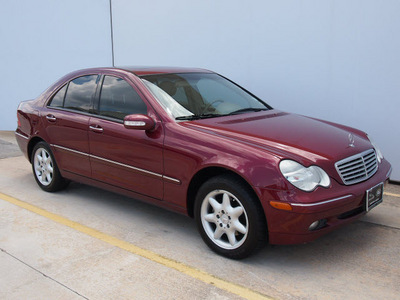 mercedes benz c class 2002 red sedan c240 gasoline rear wheel drive automatic 77090