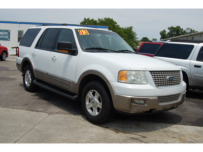 ford expedition 2003 white suv eddie bauer gasoline 8 cylinders sohc rear wheel drive automatic with overdrive 77627