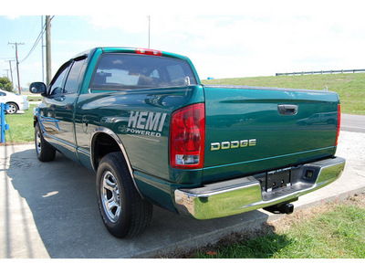 dodge ram pickup 1500 2003 green pickup truck st gasoline 8 cylinders rear wheel drive automatic with overdrive 77627