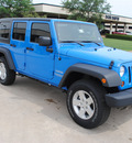 jeep wrangler unlimited 2011 blue suv sport gasoline 6 cylinders 4 wheel drive automatic 76011