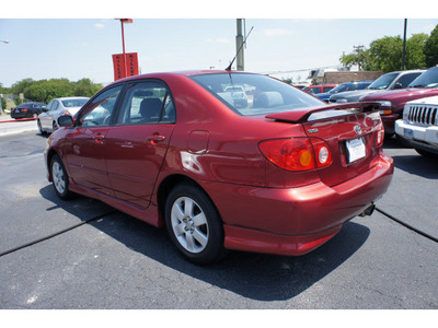 toyota corolla 2003 red sedan s gasoline 4 cylinders front wheel drive 5 speed manual 76543