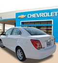 chevrolet sonic 2012 white sedan lt gasoline 4 cylinders front wheel drive 6 speed automatic 75067