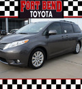 toyota sienna 2012 gray van xle 8 passenger gasoline 6 cylinders front wheel drive automatic 77469