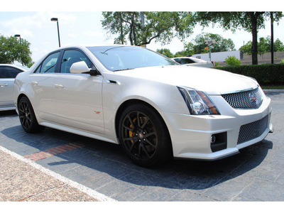 cadillac cts v 2012 white sedan gasoline 8 cylinders rear wheel drive automatic 77074