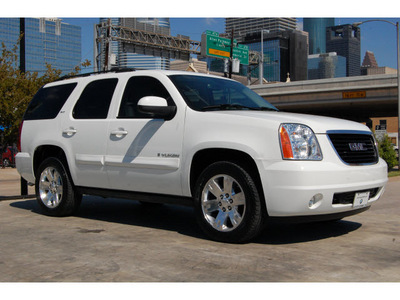 gmc yukon 2007 white suv slt flex fuel 8 cylinders rear wheel drive automatic 77002