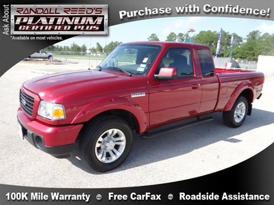 ford ranger 2008 red pickup truck sport gasoline 6 cylinders 2 wheel drive 77388