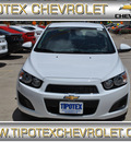 chevrolet sonic 2012 white sedan lt gasoline 4 cylinders front wheel drive automatic 78521