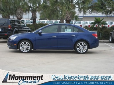 chevrolet cruze 2012 blue sedan ltz gasoline 4 cylinders front wheel drive 6 speed automatic 77503