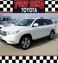 toyota highlander 2012 white suv limited gasoline 6 cylinders front wheel drive automatic 77469