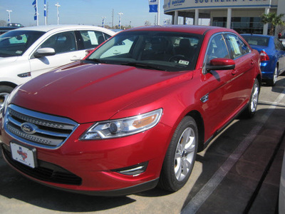 ford taurus 2012 red sedan sel gasoline 6 cylinders front wheel drive automatic 77578