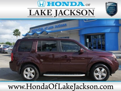 honda pilot 2009 dk  red suv ex l w dvd gasoline 6 cylinders front wheel drive automatic 77566