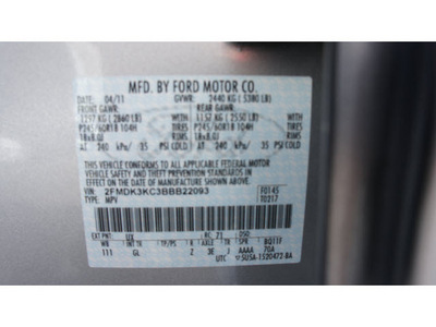 ford edge 2011 silver limited gasoline 6 cylinders front wheel drive automatic 79407