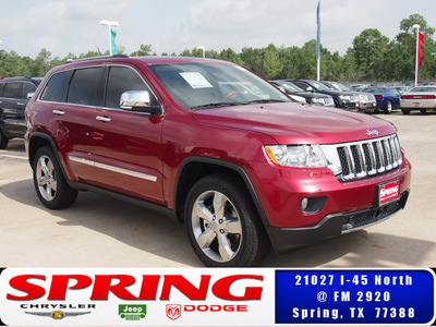 jeep grand cherokee 2012 red suv overland gasoline 8 cylinders 4 wheel drive automatic 77388