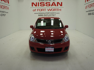 nissan versa 2010 red hatchback 1 8 s gasoline 4 cylinders front wheel drive automatic with overdrive 76116