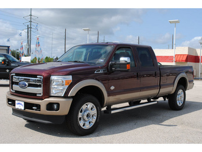 ford f 350 super duty 2012 dk  red lariat fx4 biodiesel 8 cylinders 4 wheel drive automatic 77375