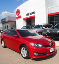 toyota camry 2012 red sedan se gasoline 4 cylinders front wheel drive 6 speed automatic 76053