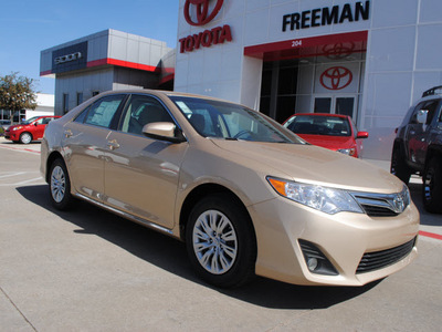 toyota camry 2012 tan sedan le gasoline 4 cylinders front wheel drive 6 speed automatic 76053