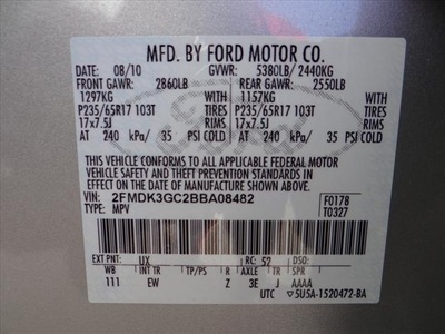 ford edge 2011 suv gasoline 6 cylinders front wheel drive not specified 78577