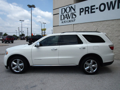 dodge durango 2011 white suv citadel gasoline 8 cylinders rear wheel drive automatic 76011