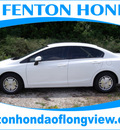 honda civic 2012 white sedan hf gasoline 4 cylinders front wheel drive automatic 75606