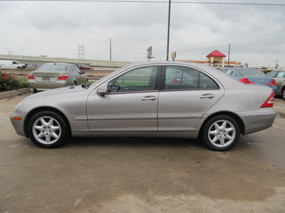 mercedes benz c class 2004 silver sedan c240 gasoline 6 cylinders rear wheel drive shiftable automatic 77074