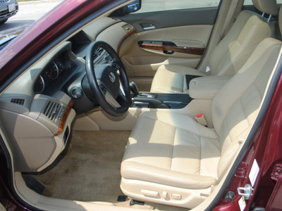honda accord 2009 red sedan ex l v6 w navi gasoline 6 cylinders front wheel drive automatic 75034