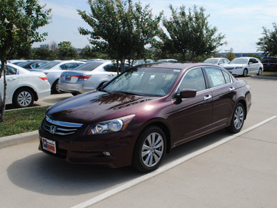 honda accord 2012 dk  red sedan ex l v6 w navi gasoline 6 cylinders front wheel drive automatic 75034