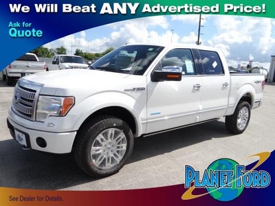 ford f 150 2012 white platinum gasoline 6 cylinders 4 wheel drive shiftable automatic 77388
