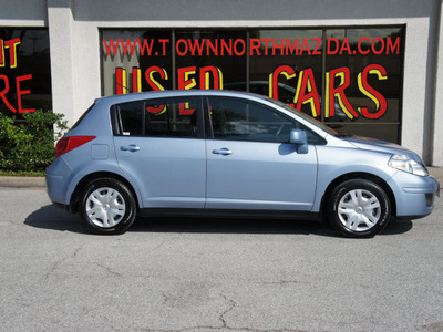 nissan versa 2010 lt  blue hatchback 1 8 s gasoline 4 cylinders front wheel drive automatic with overdrive 75080